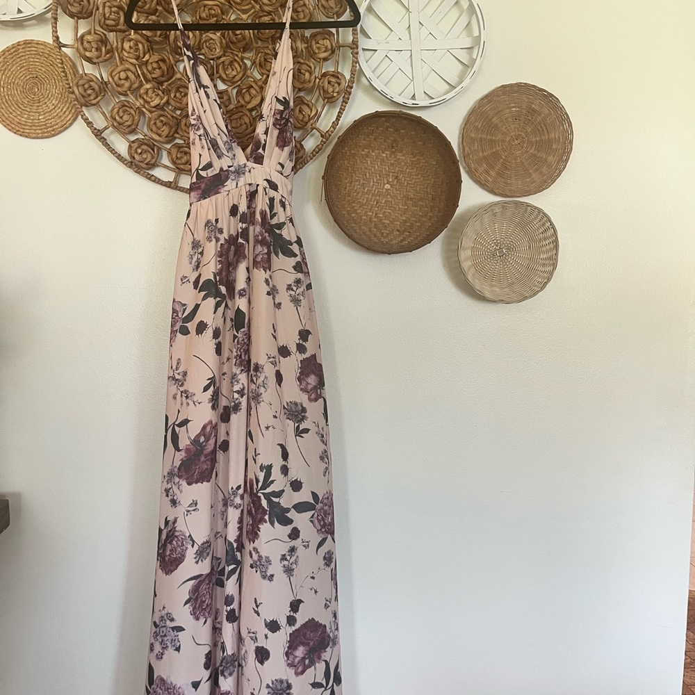 SHEIN Pink Sleeveless Spaghetti Strap Maxi Sundress